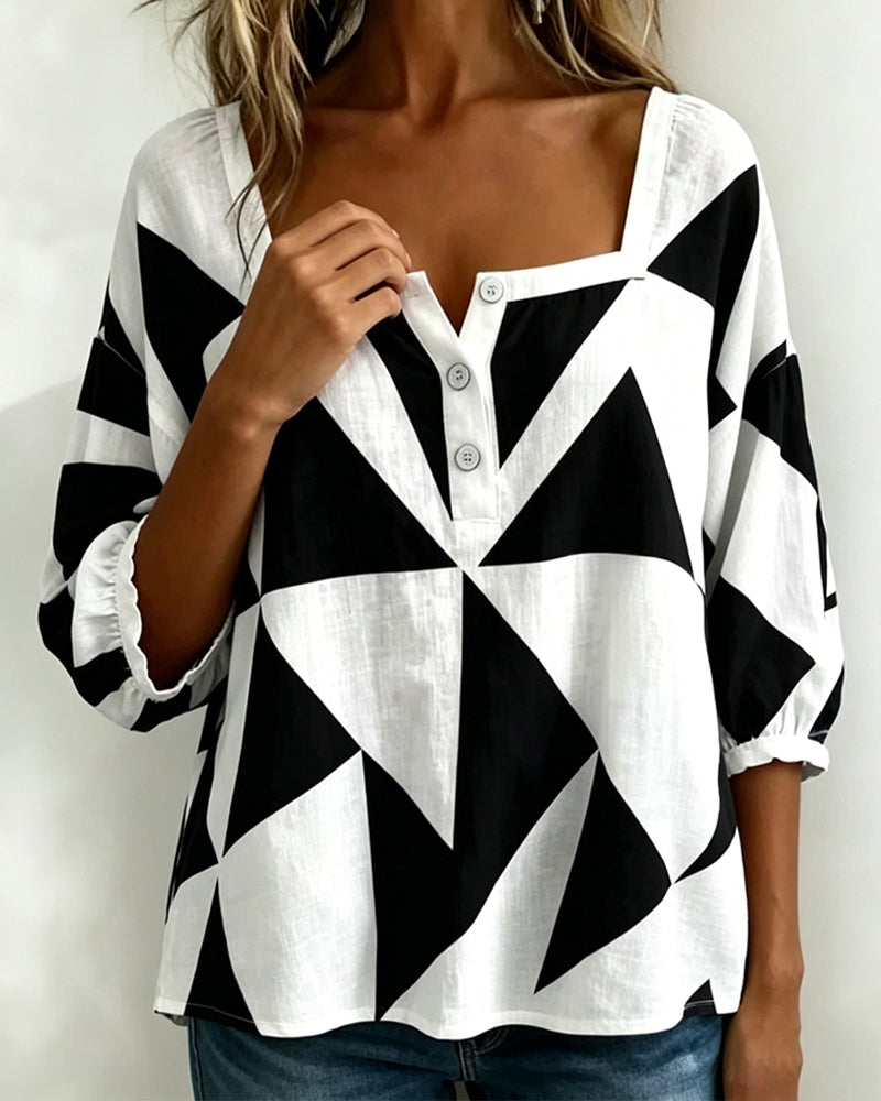 Blusa casual estampado geométrico