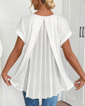 Camiseta de manga corta patchwork unicolor