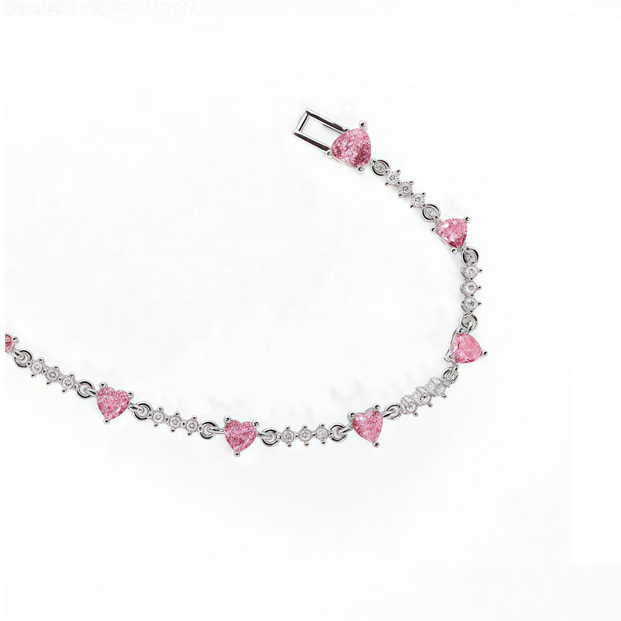 Sweet Pink Bow Crystal Stacking Bracelet
