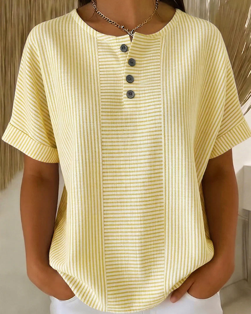 Blusa de cuello redondo de manga corta