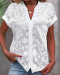Blusa de mangas cortas y escote en V