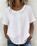 Blusa texturizada con cuello Peter Pan