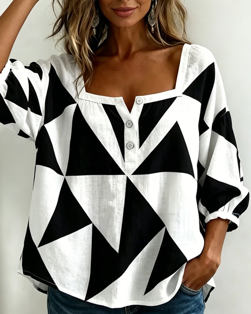 Blusa casual estampado geométrico
