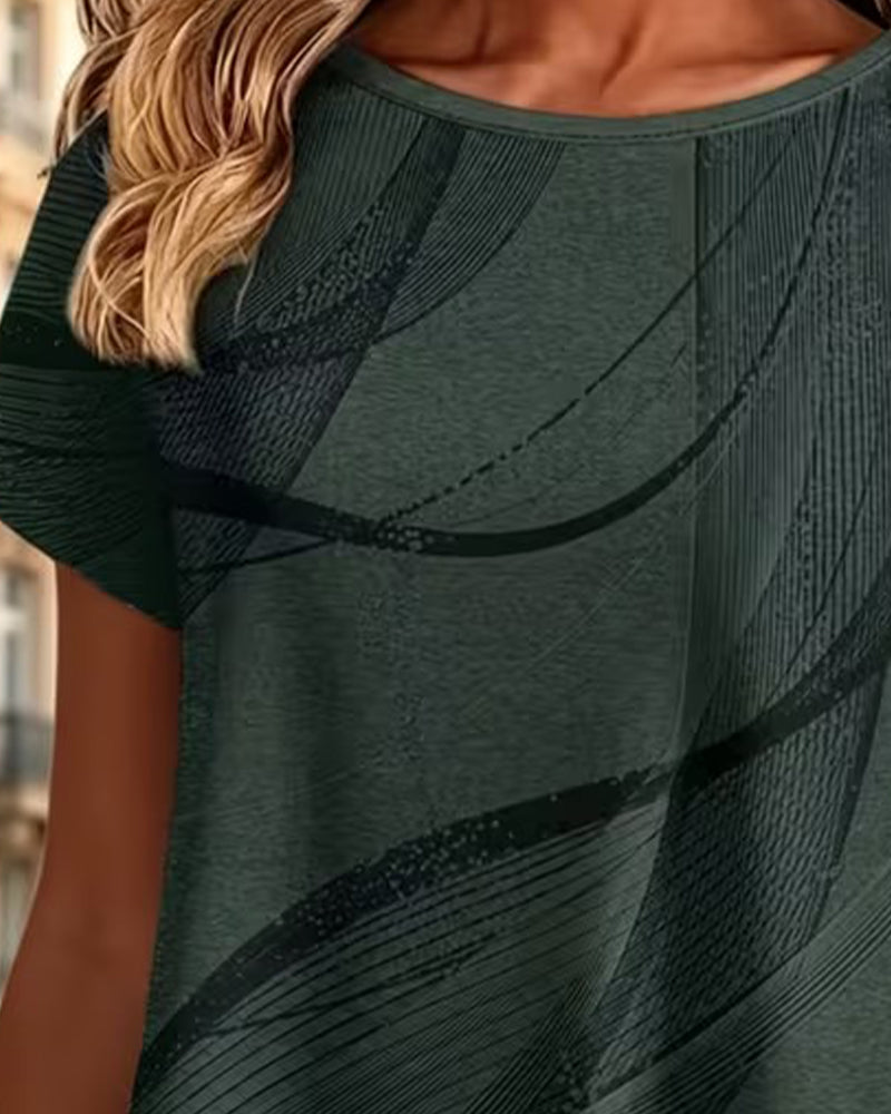 Camiseta de manga corta con dobladillo asimétrico