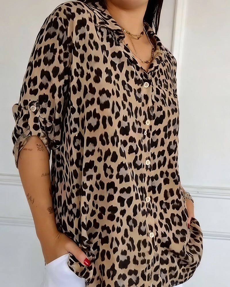 Blusas de moda con estampado de leopardo