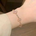 Dainty Pink Clover Lucky Jewelry Set
