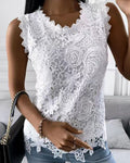 Top elegante liso con encaje