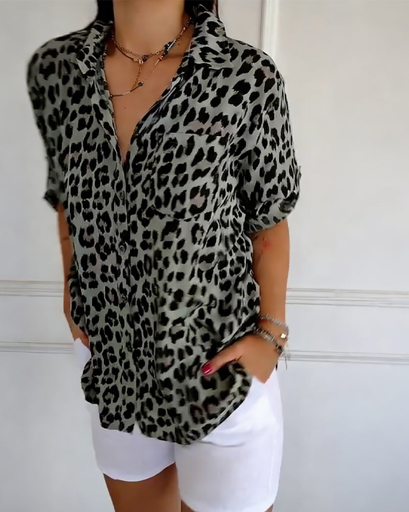 Blusas de moda con estampado de leopardo