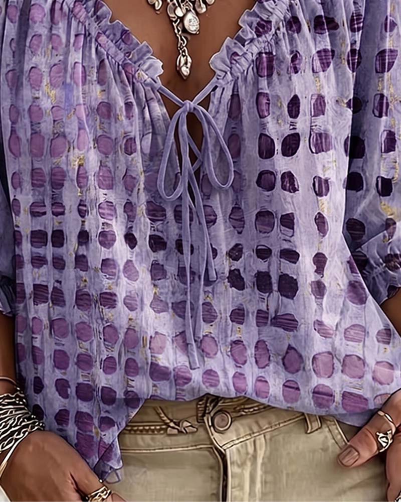 Blusa de lunares con lazos