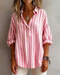 Blusa a rayas amplia con cuello
