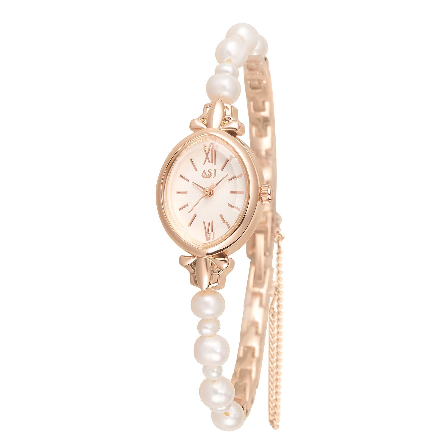 Pretty Pearl Quartz Bracelet Watch – Rose Gold