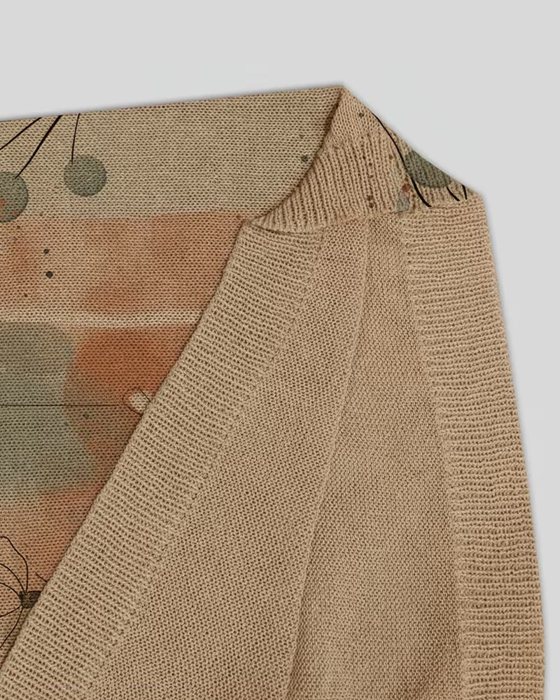 Suéter estampado de manga corta con cuello redondo