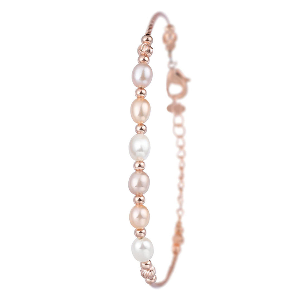 Pretty Pearl Quartz Bracelet Watch – Rose Gold