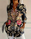 Camisa estampada con cuello abotonado