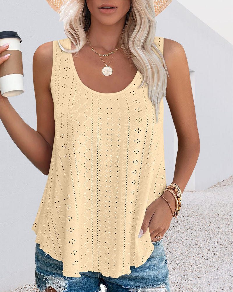 Top sin mangas de cuello redondo holgado
