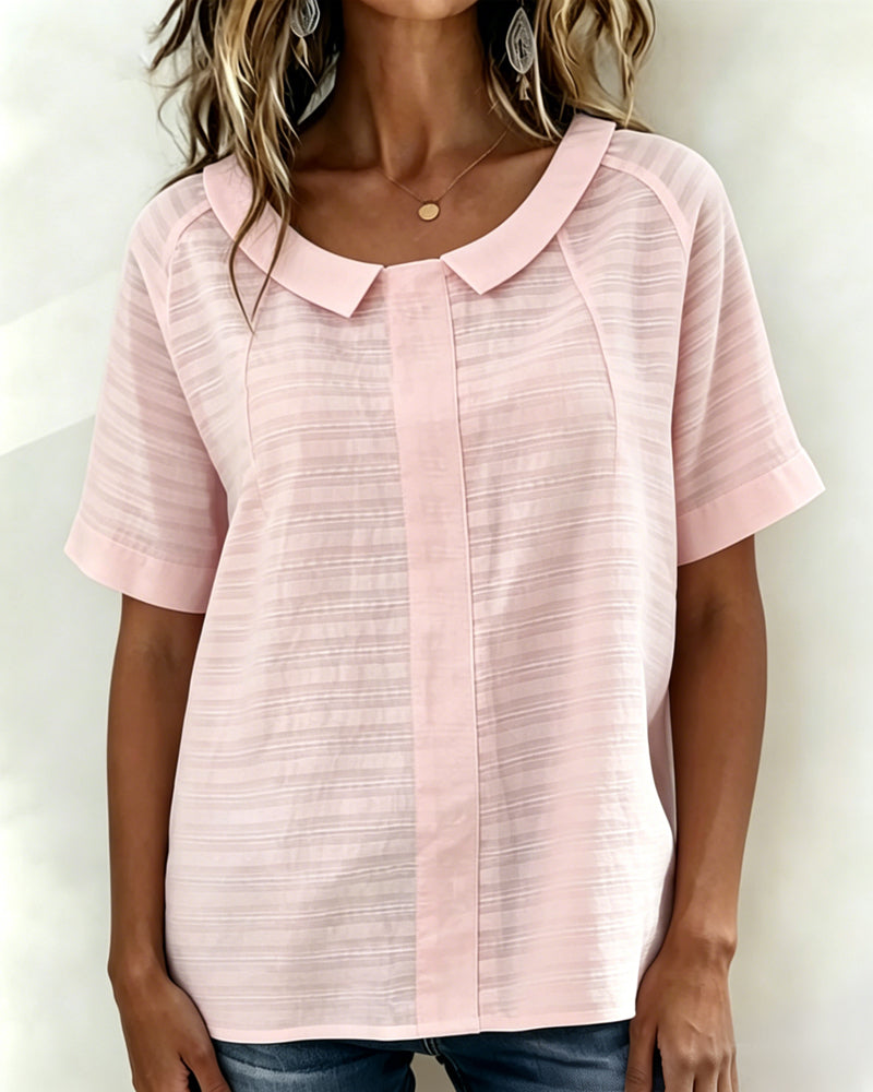 Blusa texturizada con cuello Peter Pan