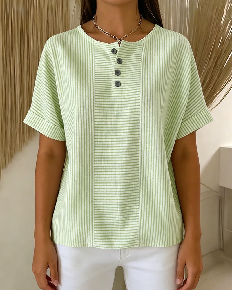 Blusa de cuello redondo de manga corta