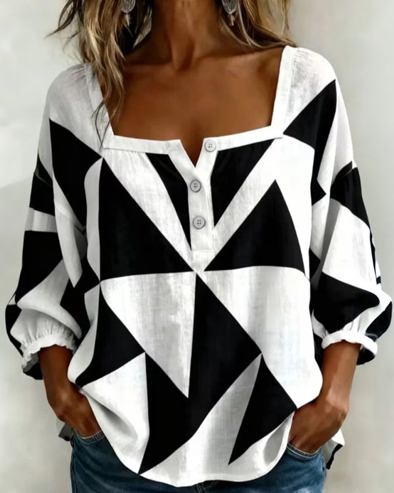 Blusa casual estampado geométrico