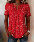 Blusa blanca de punto con flecos y mangas cortas