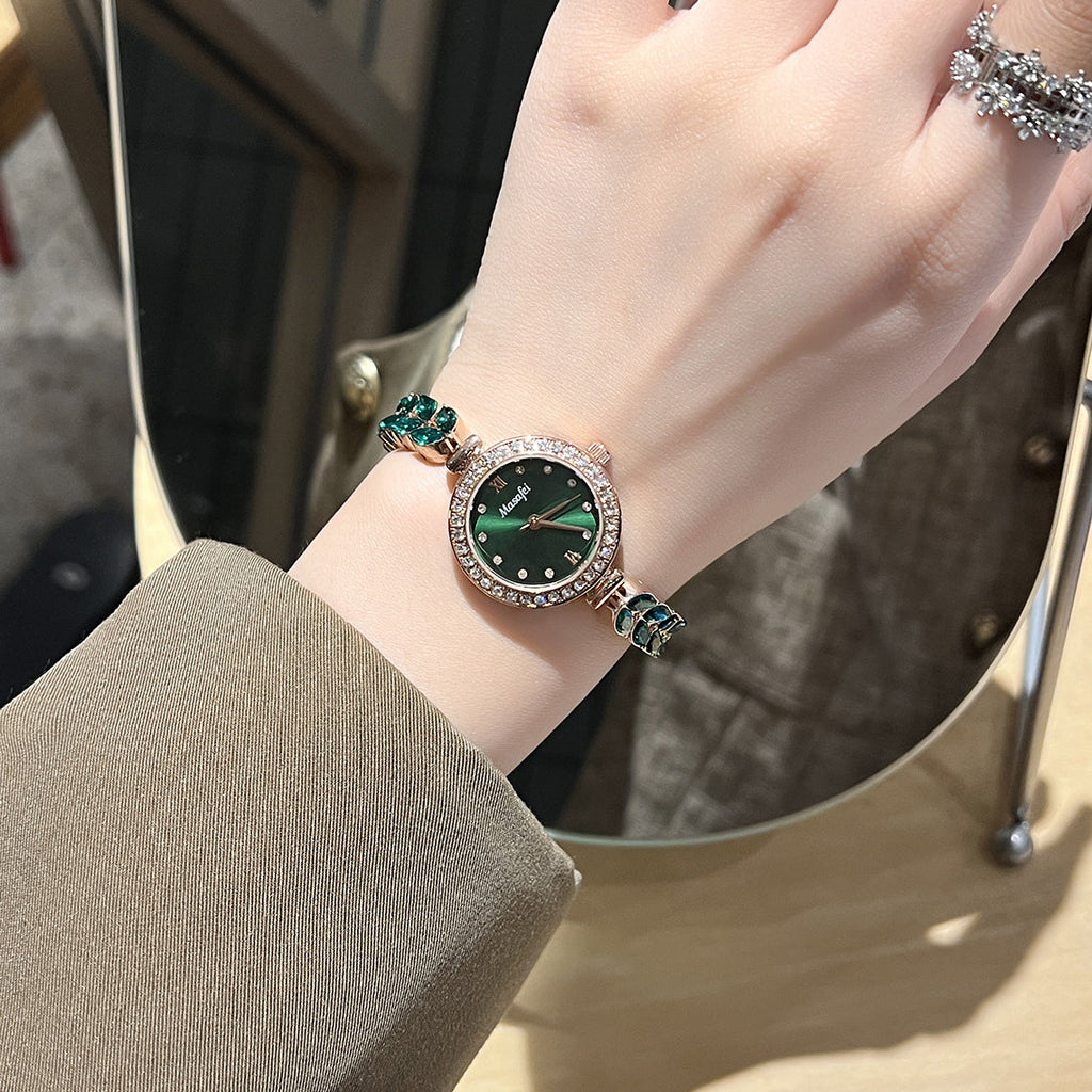 Water-Resistant Mermaid Tail Crystal Watch
