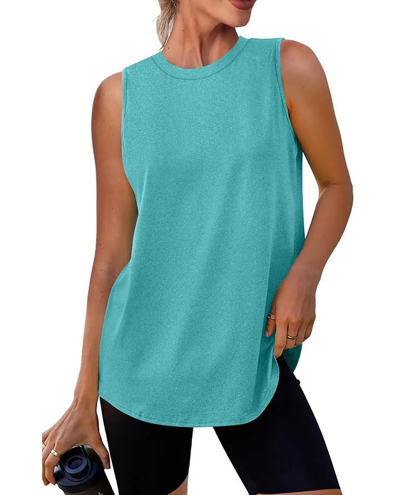Camiseta sin mangas de corte amplio de color liso