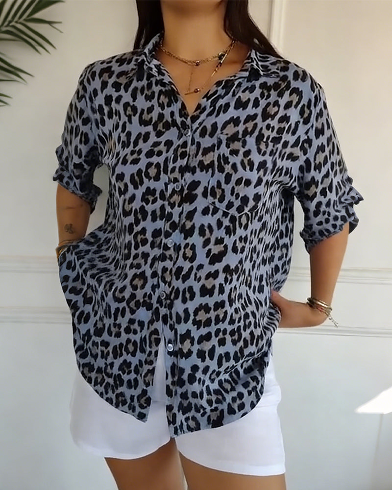 Blusas de moda con estampado de leopardo