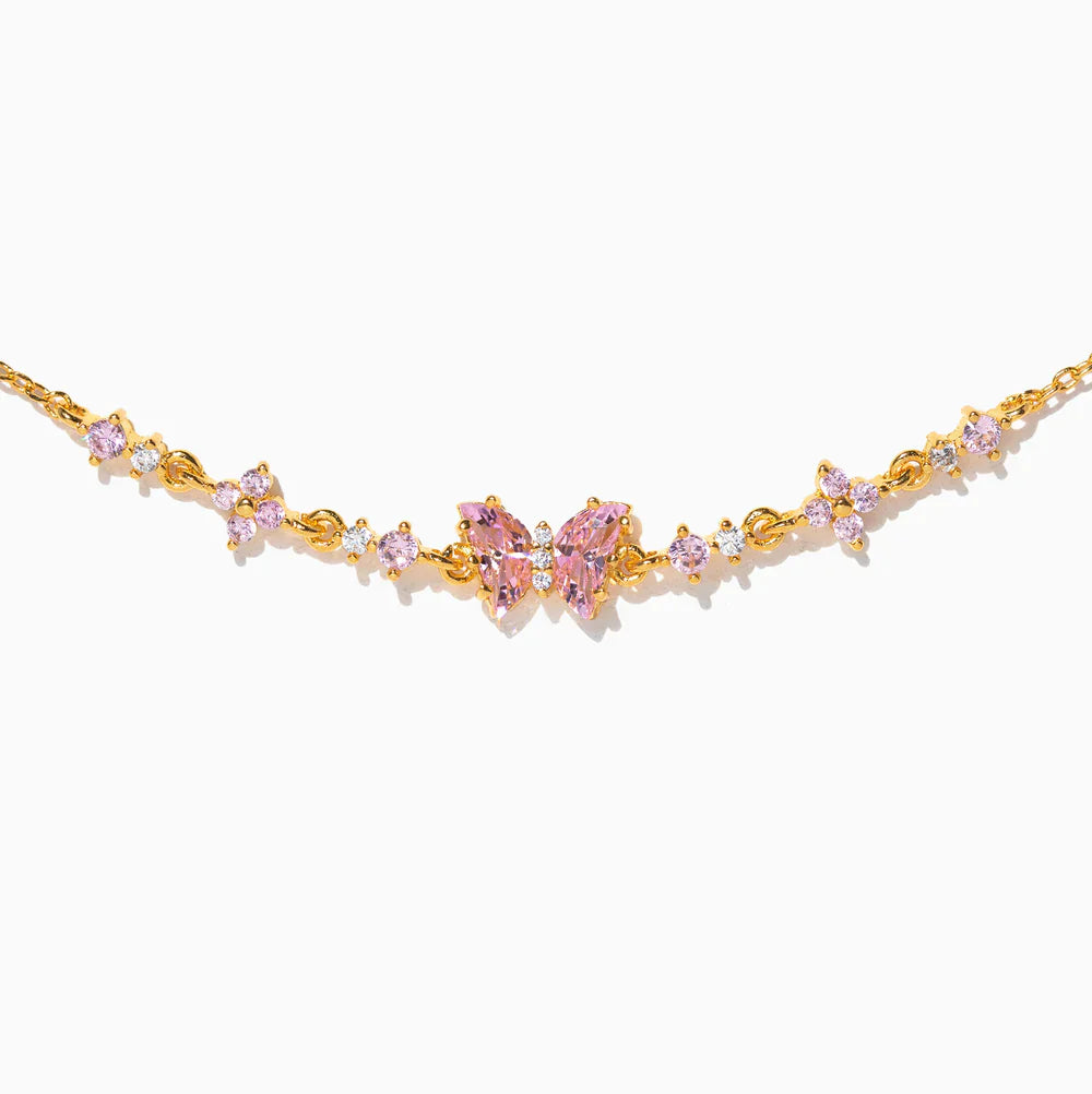 Sweet Pink Bow Crystal Stacking Bracelet