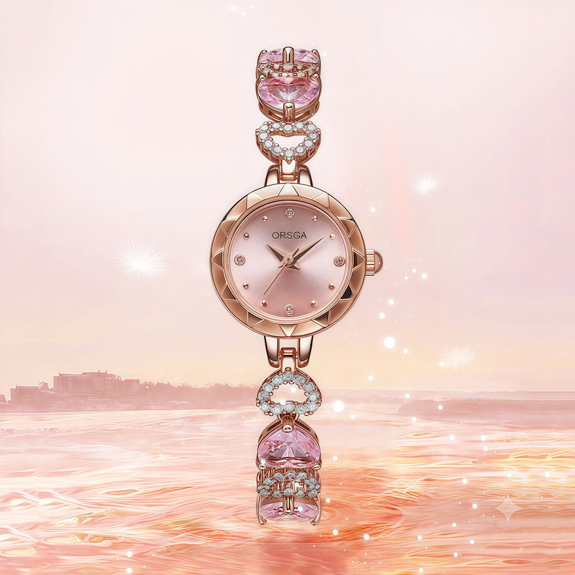 Ocean Heart Crystal Waterproof Watch