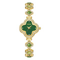 Jade‑Decorated Clover Waterproof Watch