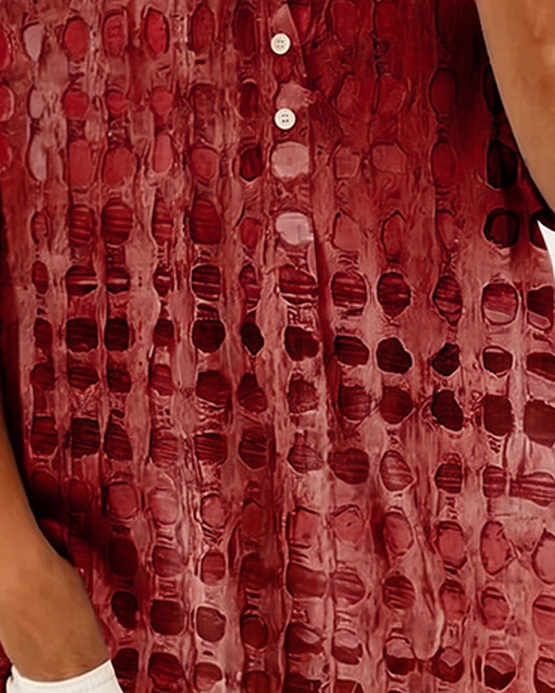 Blusa con estampado de lunares y botón, semipatrón