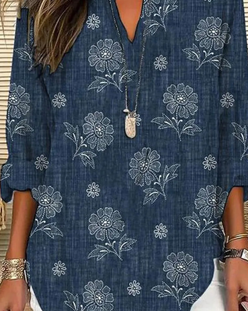 Blusa casual con estampado floral