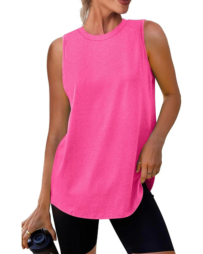 Camiseta sin mangas de corte amplio de color liso
