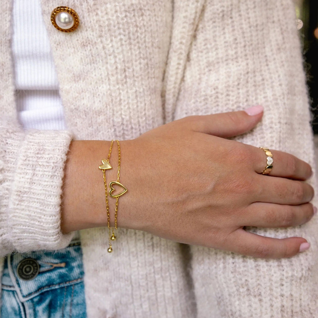 2 Pieces Matching Heart Bracelets – BFF & Mother Daughter Set