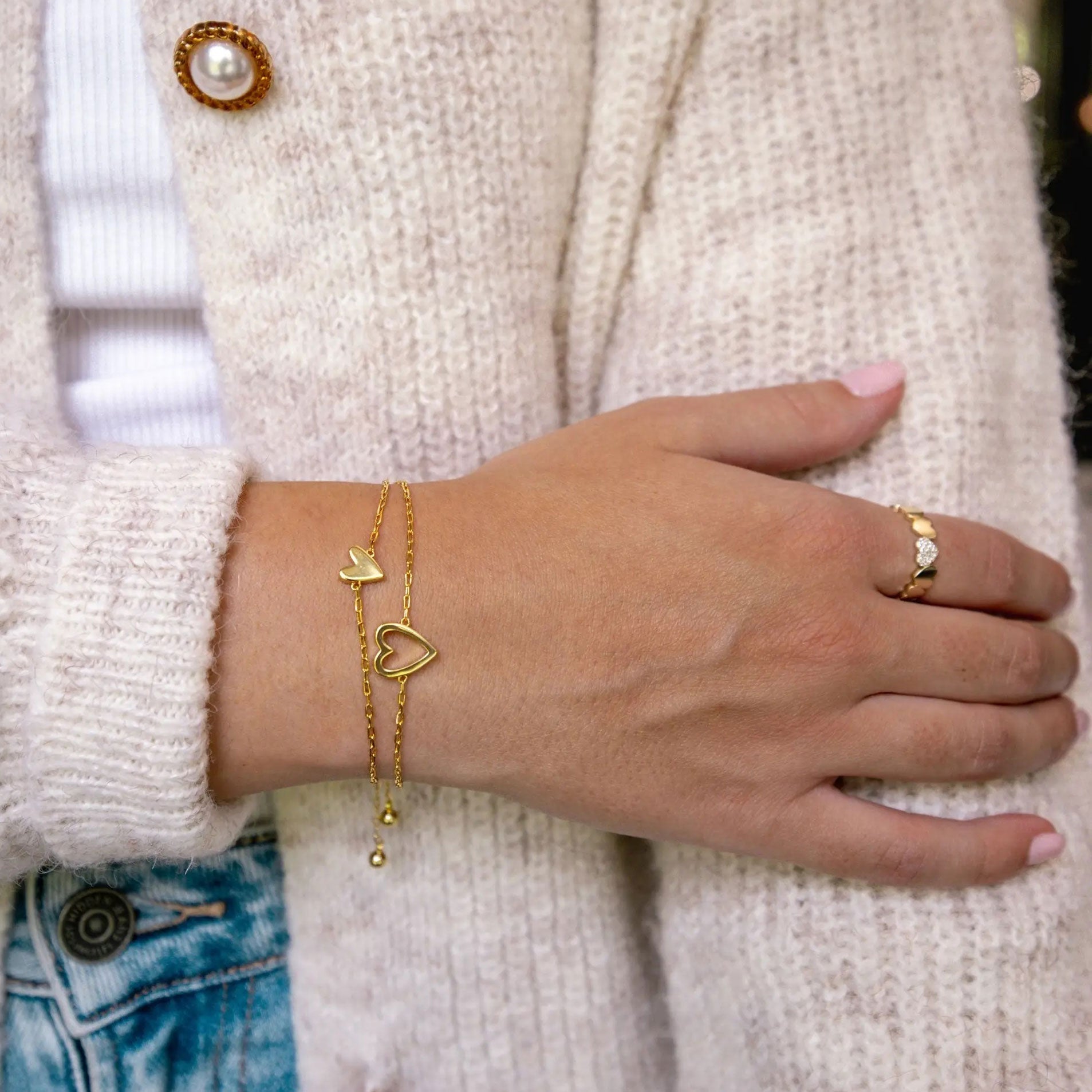 2 Pieces Matching Heart Bracelets – BFF & Mother Daughter Set