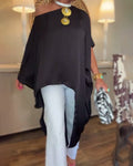 Blusa casual a la moda, irregular y holgada