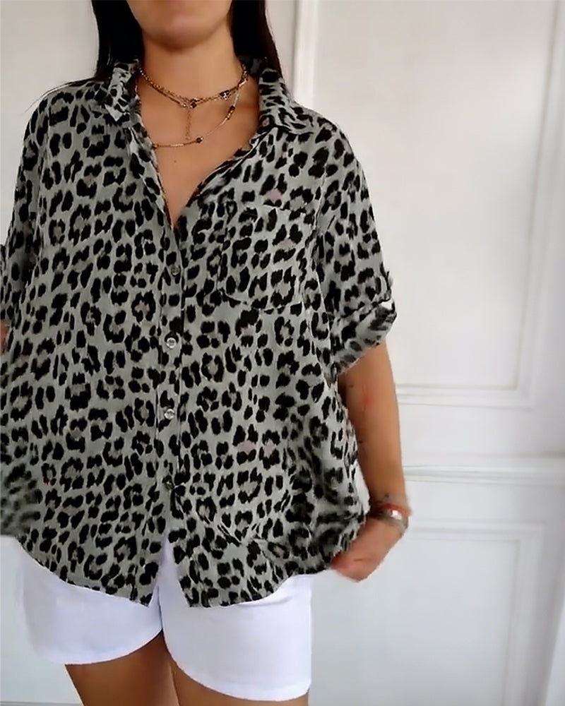Blusas de moda con estampado de leopardo
