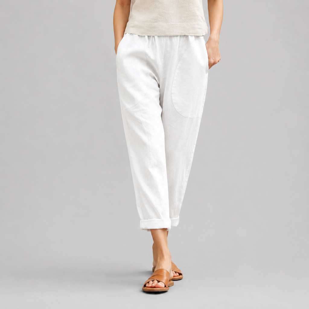 Kriza - Pantaloni casual a vita elastica con tasche, silhouette morbida