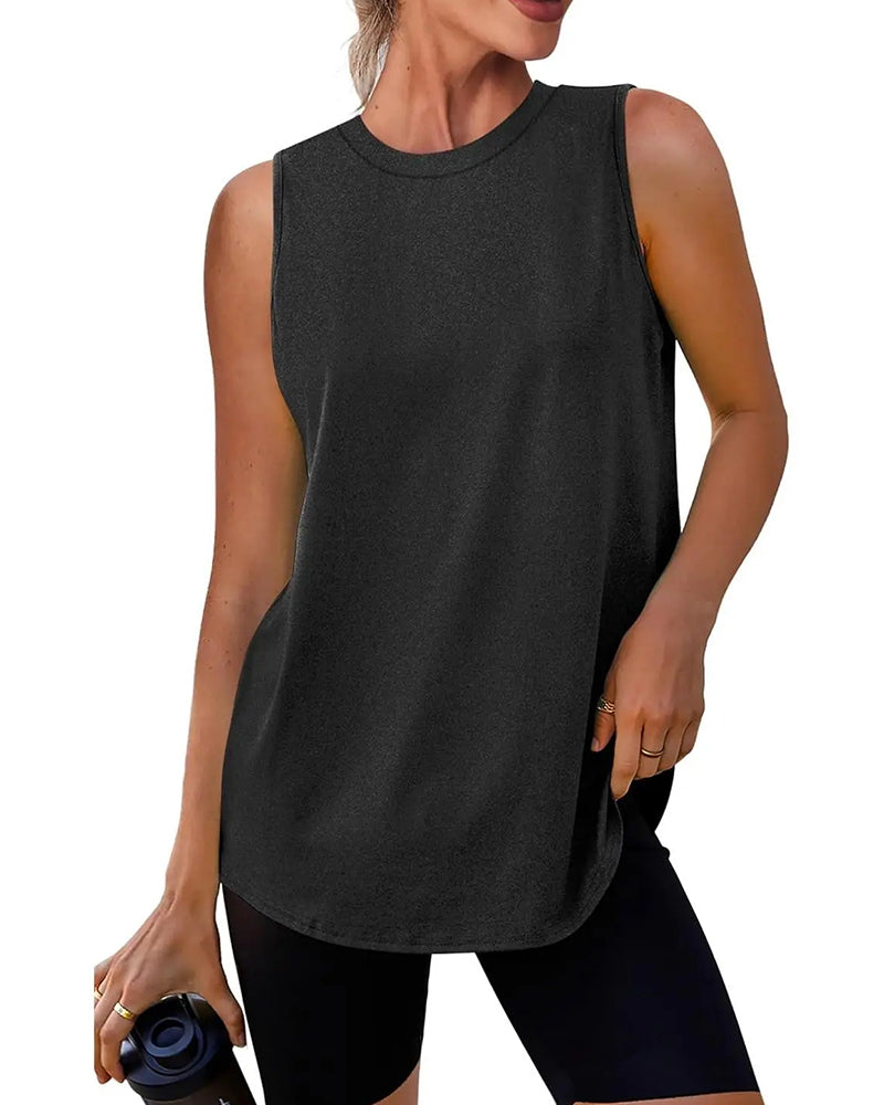Camiseta sin mangas de corte amplio de color liso