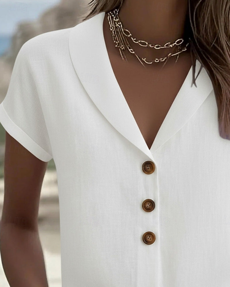 Camisa de manga corta con cuello abotonado