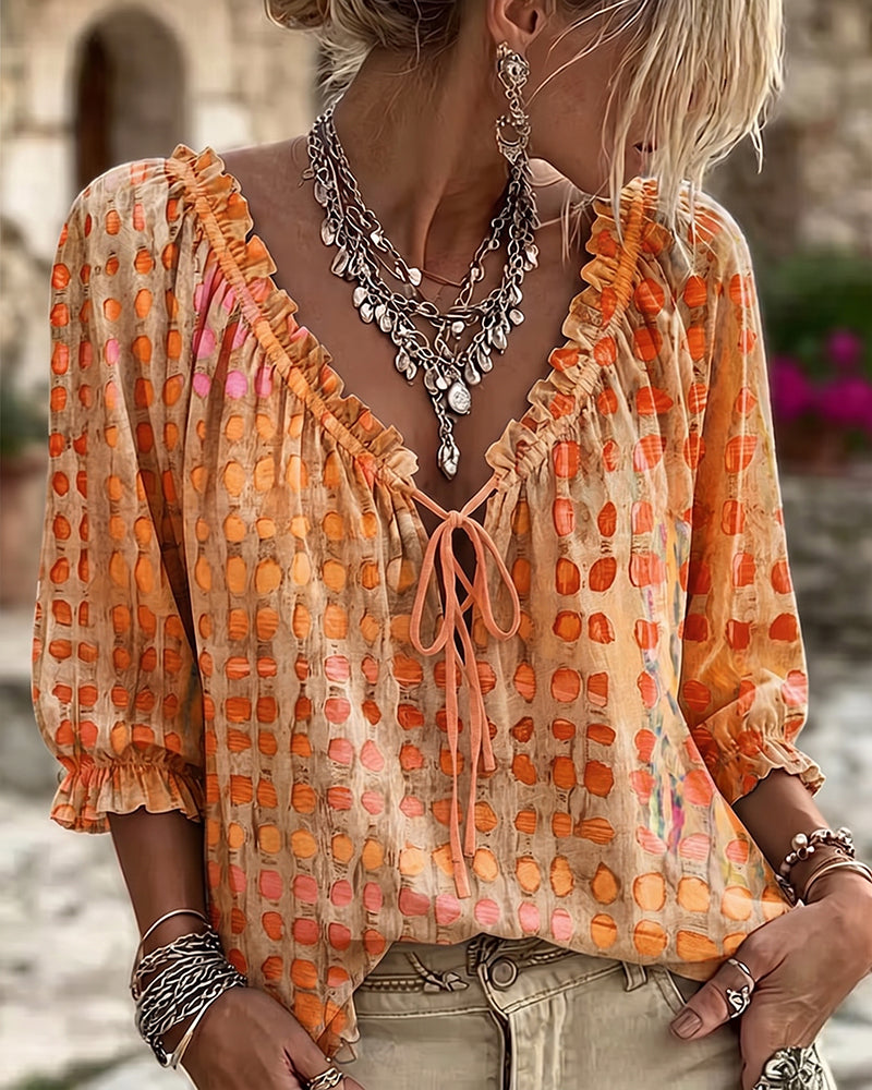 Blusa de lunares con lazos