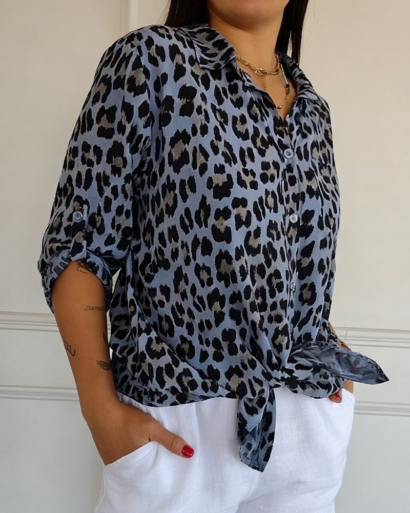 Blusas de moda con estampado de leopardo