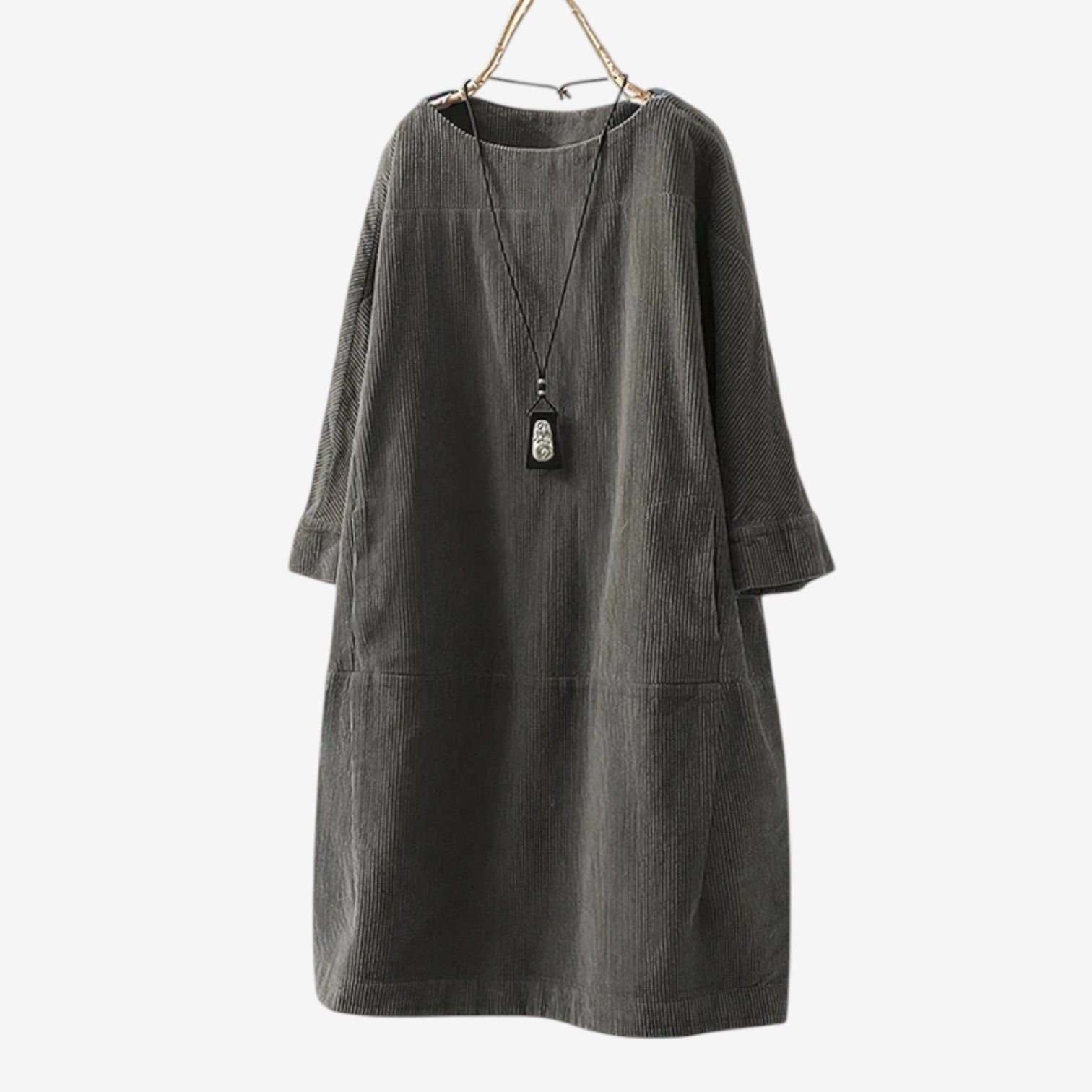 Quiblier™ Vestido de terciopelo acanalado
