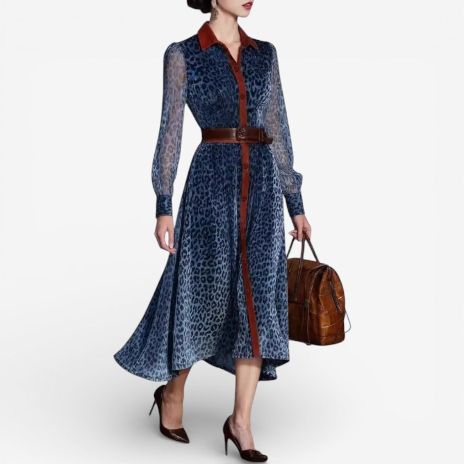 Rosemarie™ Vestido midi con estampado animal