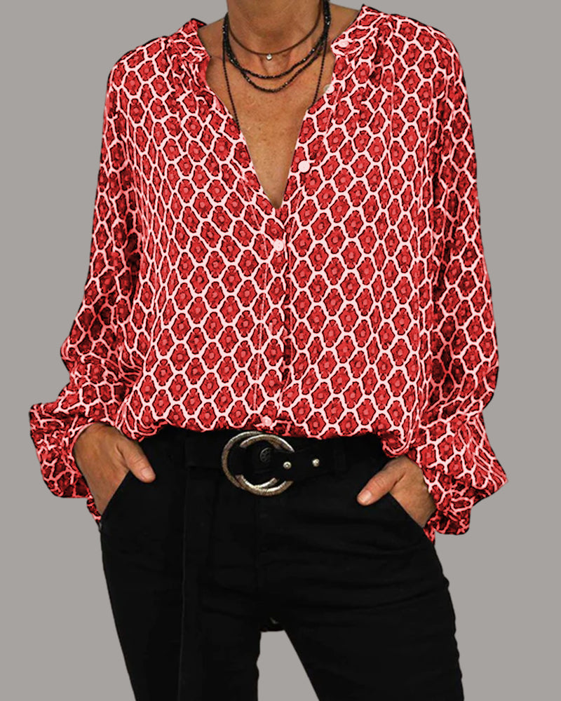 Blusa casual con escote en V