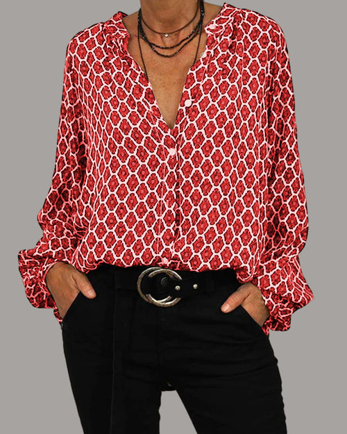 Blusa casual con escote en V